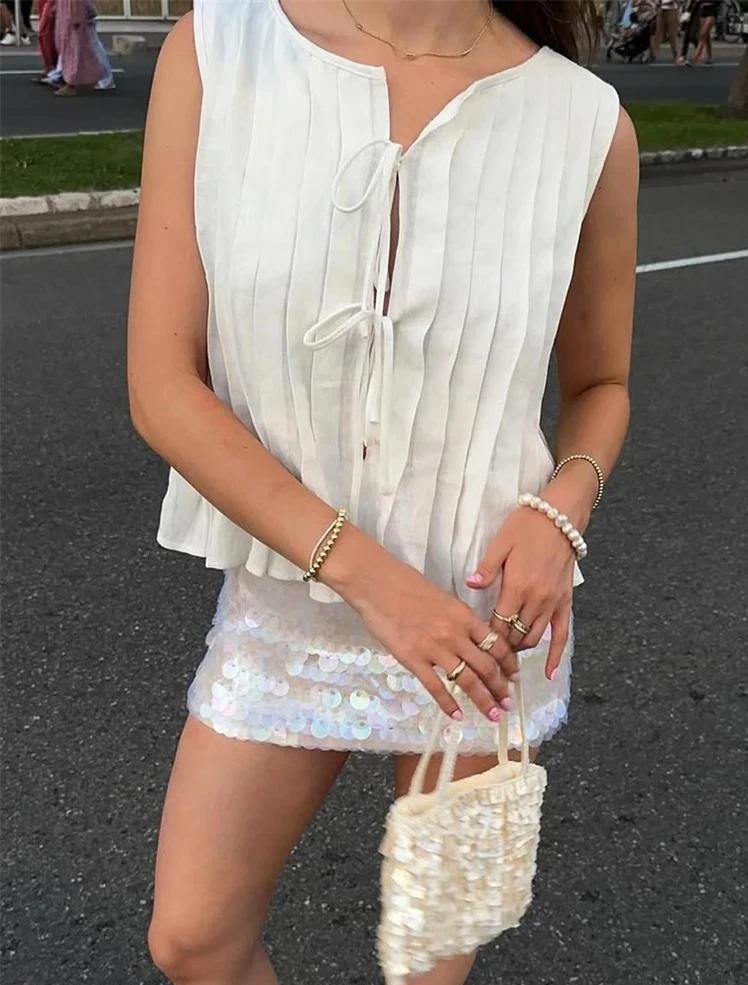 

Tossy белая бандажная майка в рубчик, рубашки для женщин, тонкий летний модный жилет без рукавов, женский жилет на шнуровке, топ