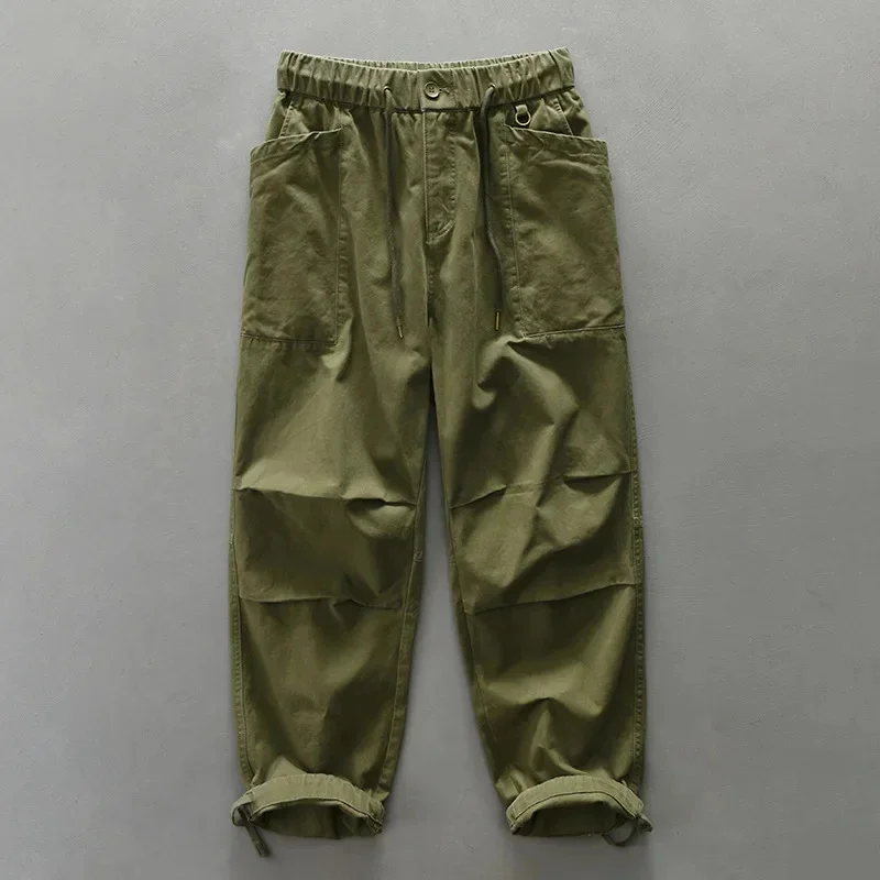 

Свободные прямые комбинезоны в стиле ретро, мужские брюки с большим карманом, модные повседневные брюки