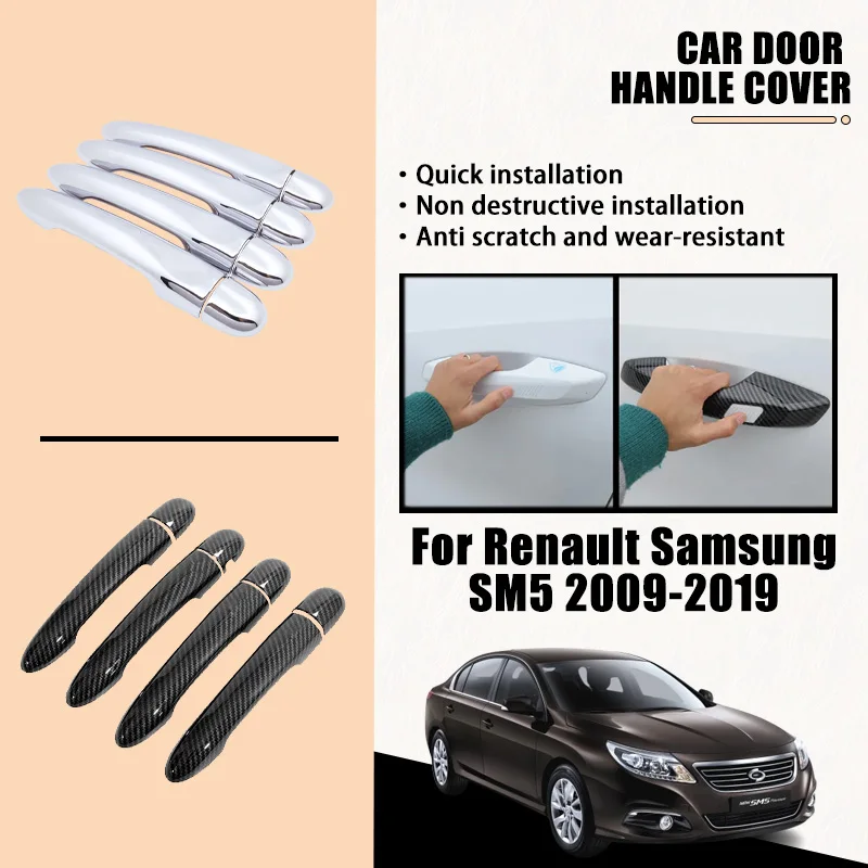 

Door Handle Cover For Renault Samsung SM5 L43 Latitude Safrane 2009-2019 Chrome Car Accessories Catch Rustproof Stickers Styliny