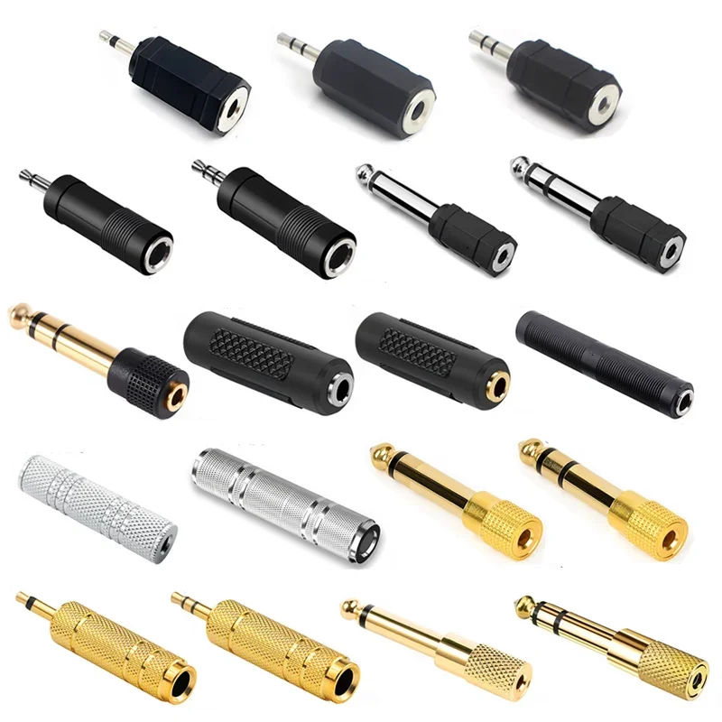 Connecteur mâle 6.5mm, 5 pièces, adaptateur de prise Audio stéréo Mono 6.35mm 3.5mm, convertisseur pour haut-parleur