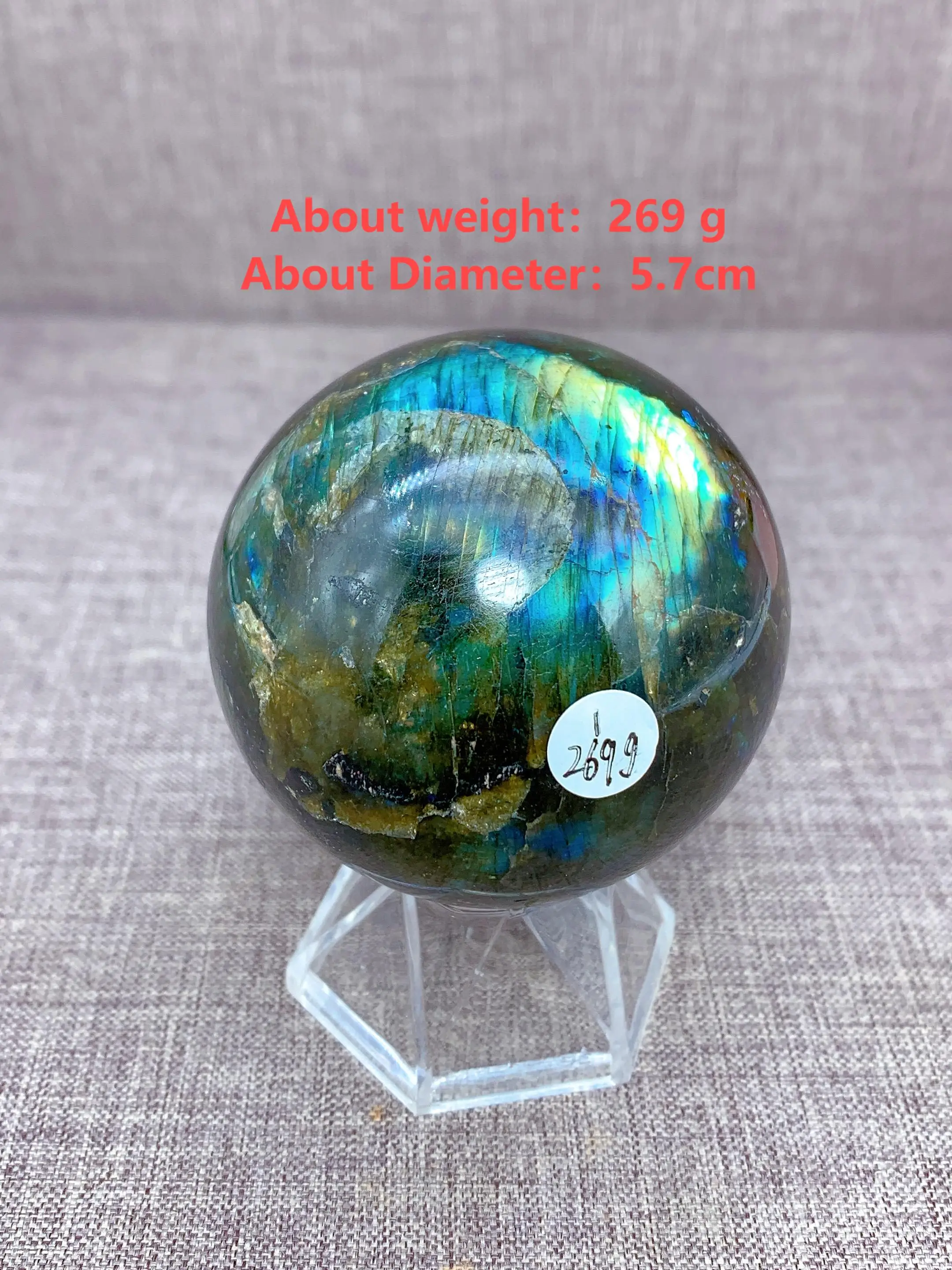 

Labradorite Sphere Ball Crystal Natural Stone Quartz Home Decoration Minerals Reiki Craft Gemstone Energy Healing +Stand