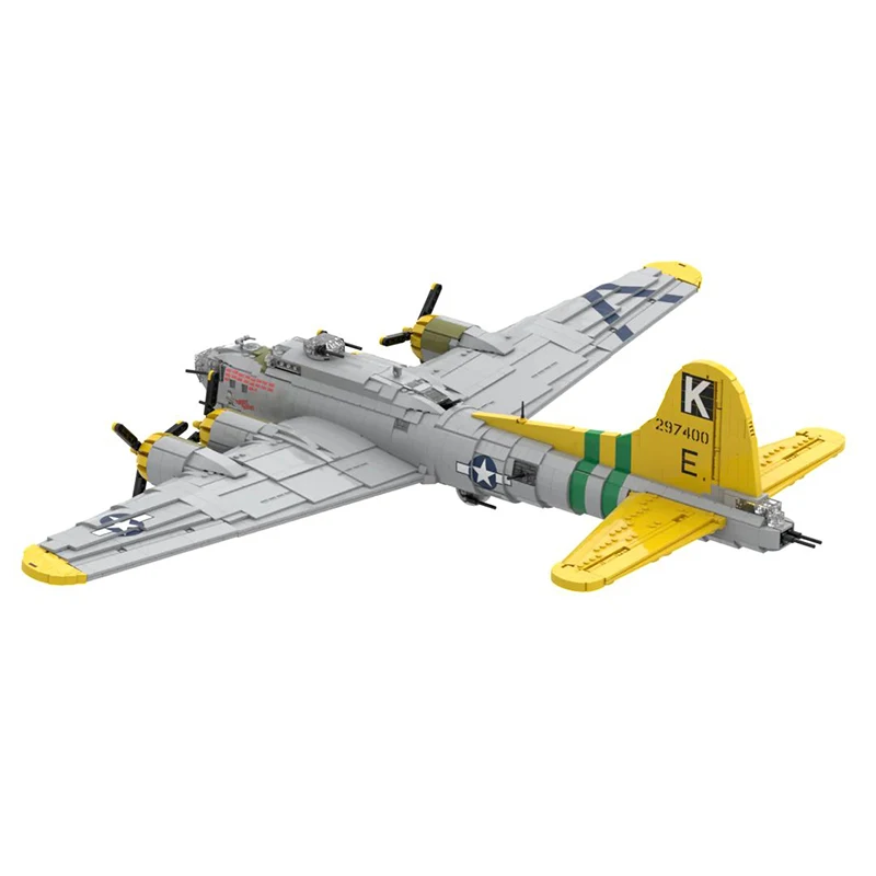 WW2 US Heavy Strategic Bomber B-17G FLYING FORTRESS Military Fighter MOC Building Block Assembly Airplane Model Kids Bricks Toys