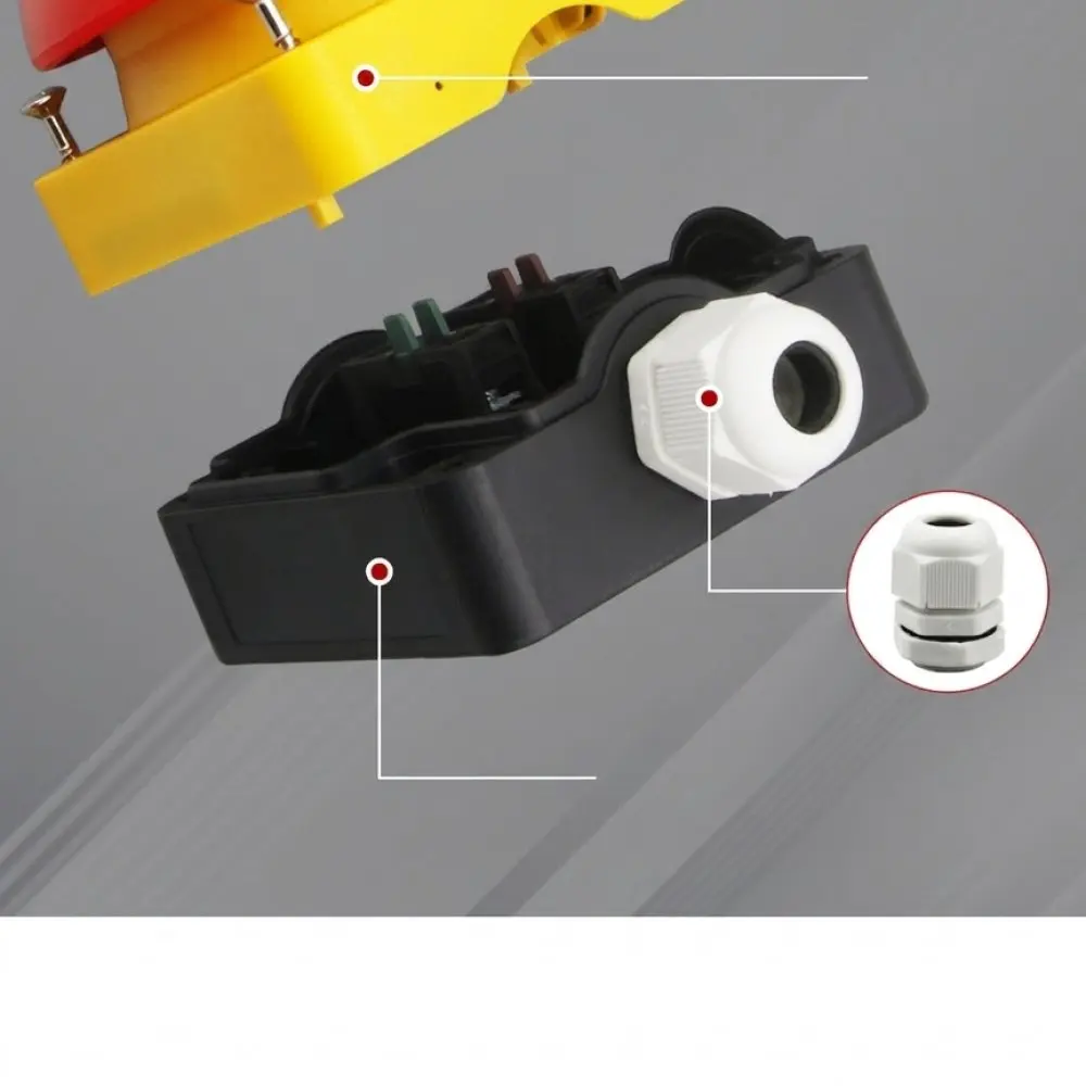 Mushroom Head Emergency Stop Switch Industrial Automation Control Push Button Self Reset Latching Pedal Machine Device