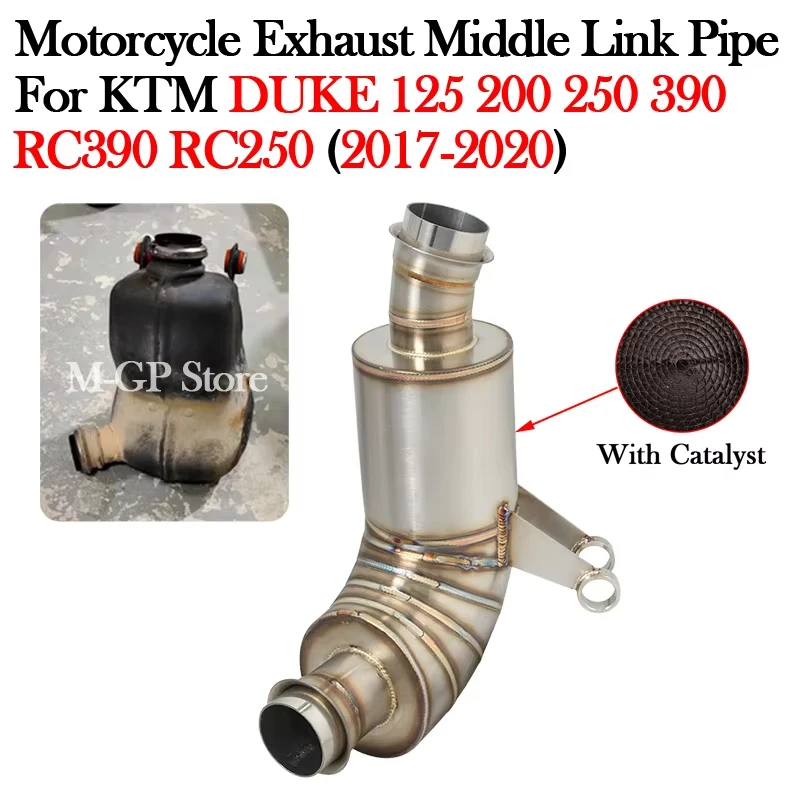 

For KTM DUKE 390 250 200 125 RC390 RC250 2017 2018 2019 2020 Motorcycle Exhaust Modify Escape Bike Moto Muffler Middle Link Pipe