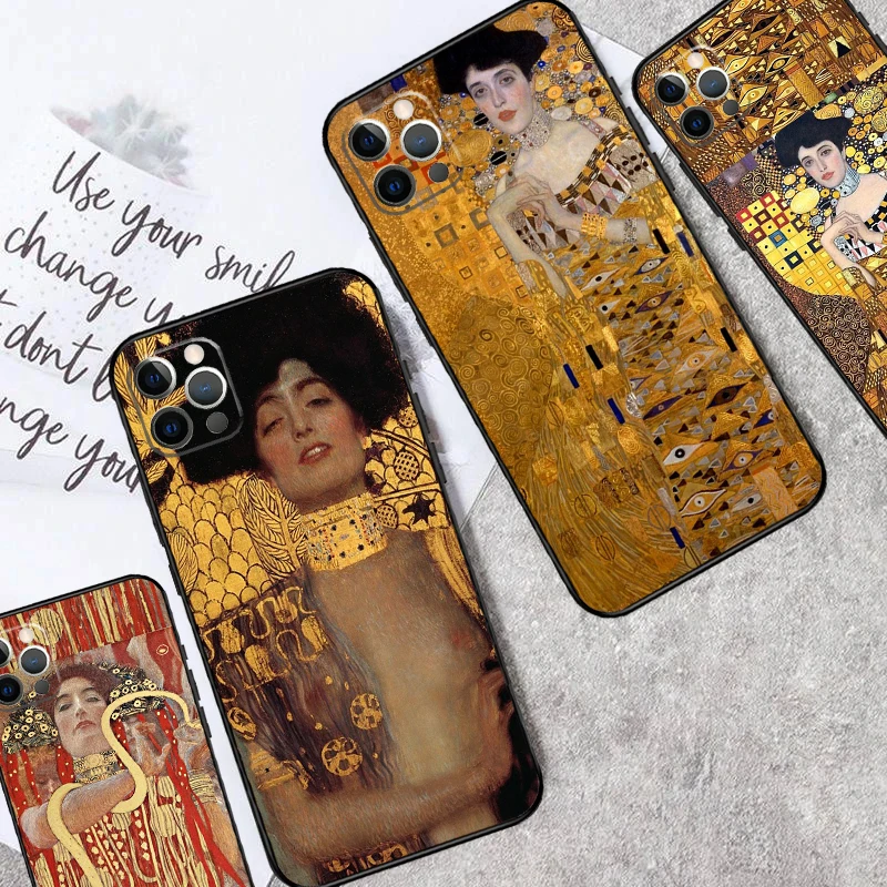 Kiss by Gustav Klimt Phone Case For iPhone 11 12 13 14 15 16 Pro Max Mini 14 15 16 Plus X XR XS Max 7 8 Cover