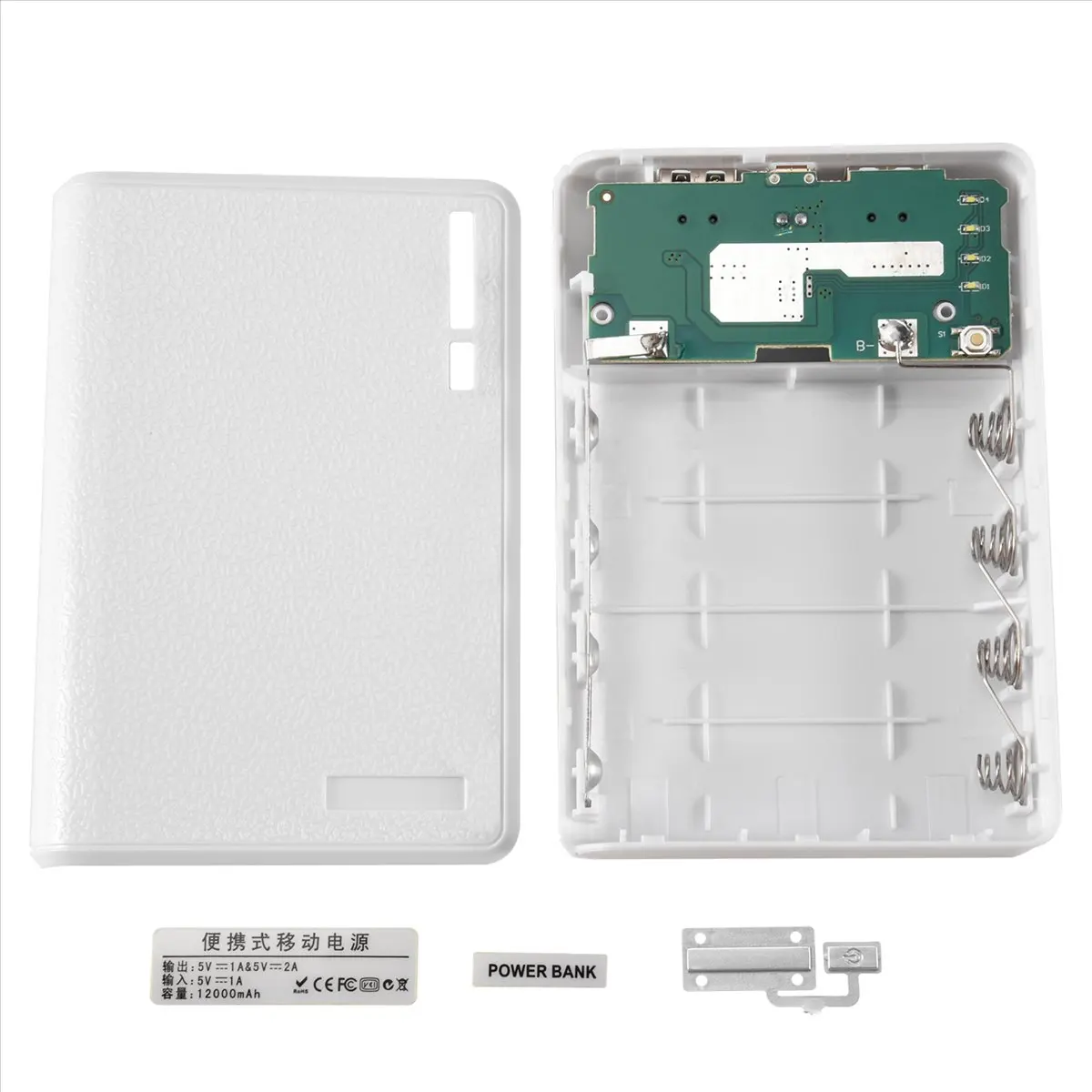Reliable- Portable USB Charger 5V 2A 18650 Power Bank Battery Box For iphone6 Smartphone Colour:White