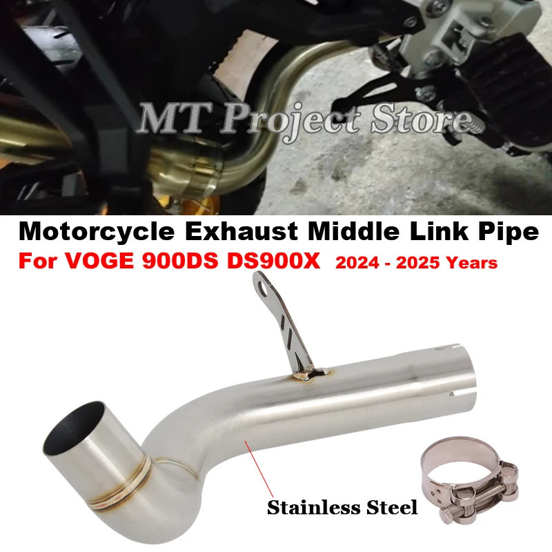 

Slip On Motorcycle Exhaust Escape Middle Link Pipe Connect Original Muffler Moto For VOGE 900DS 900 DS DS900X DS900 X 2024 2025