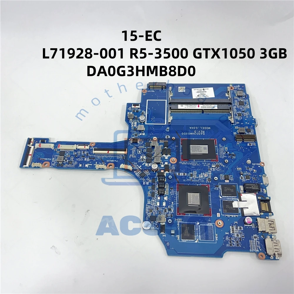 Laptop Motherboard L71928-601 L71928-001 DA0G3HMB8D0 For HP  15-EC with YM3500 GTX1050 3GB text OK