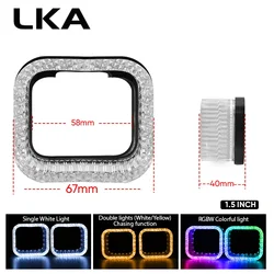 LKA 1.5 Inch Led Angel Eyes for Mini Bi Led Module 1.5'' Car LED Lights Turn Signal Lights DRL Angel Eyes for Projector Lens
