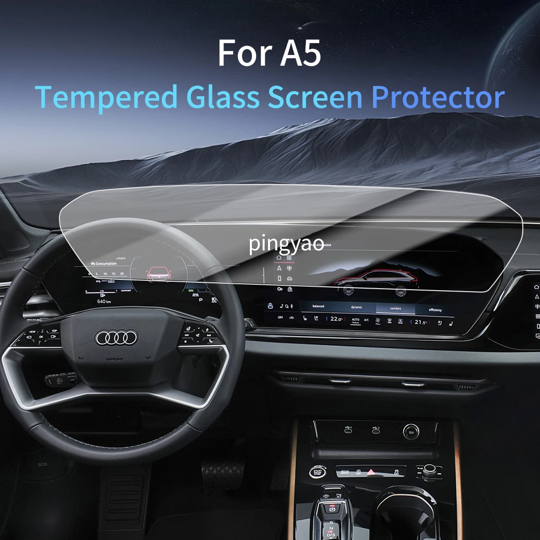 

Car Sticker Screen Protector Navigation Display Tempered Glass Protective Film Car Vehicle For AUDI 26 A5