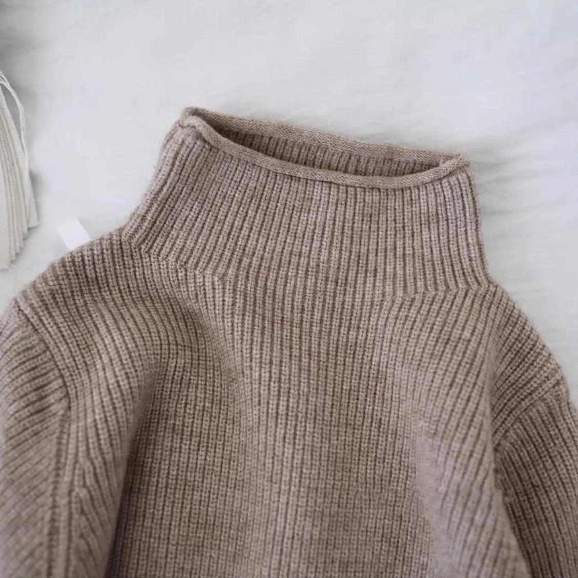 2025 herbst Kinder Pullover Rollkragen Einfarbig Jungen Stricken Pullover 1-9Y Baby Mädchen Warme Basis Pullover – Detail 13