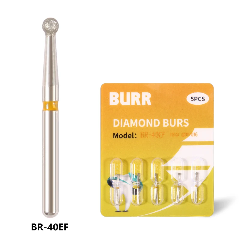 5 teile/schachtel zahn diamant burs zähne edelstahl material polieren bohrer hohe geschwindigkeit handstück für dia. 1,6mm hohe qualität