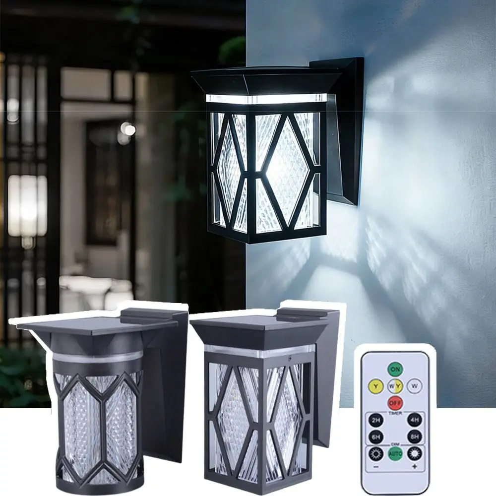 

IP54 Rating Solar Wall Lights 3 Color Lights Waterproof LED Solar Lamp Round/Square Remote Control Solar Street Lantern Garage