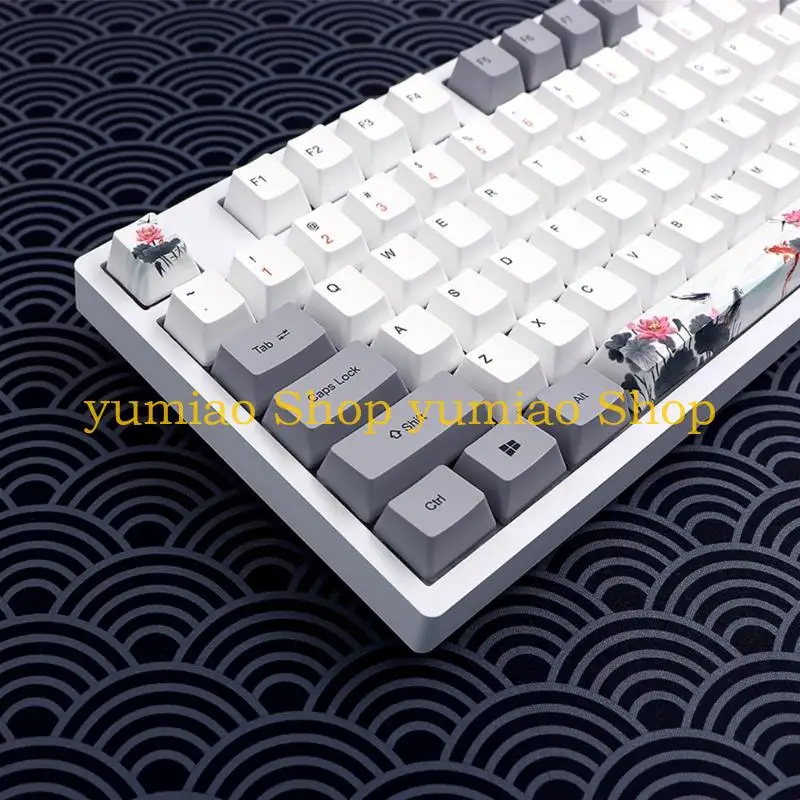 587B 118Keys Nobori Carp Keycaps Ergonomic Dye Subbed for Improved Typing Accuracy