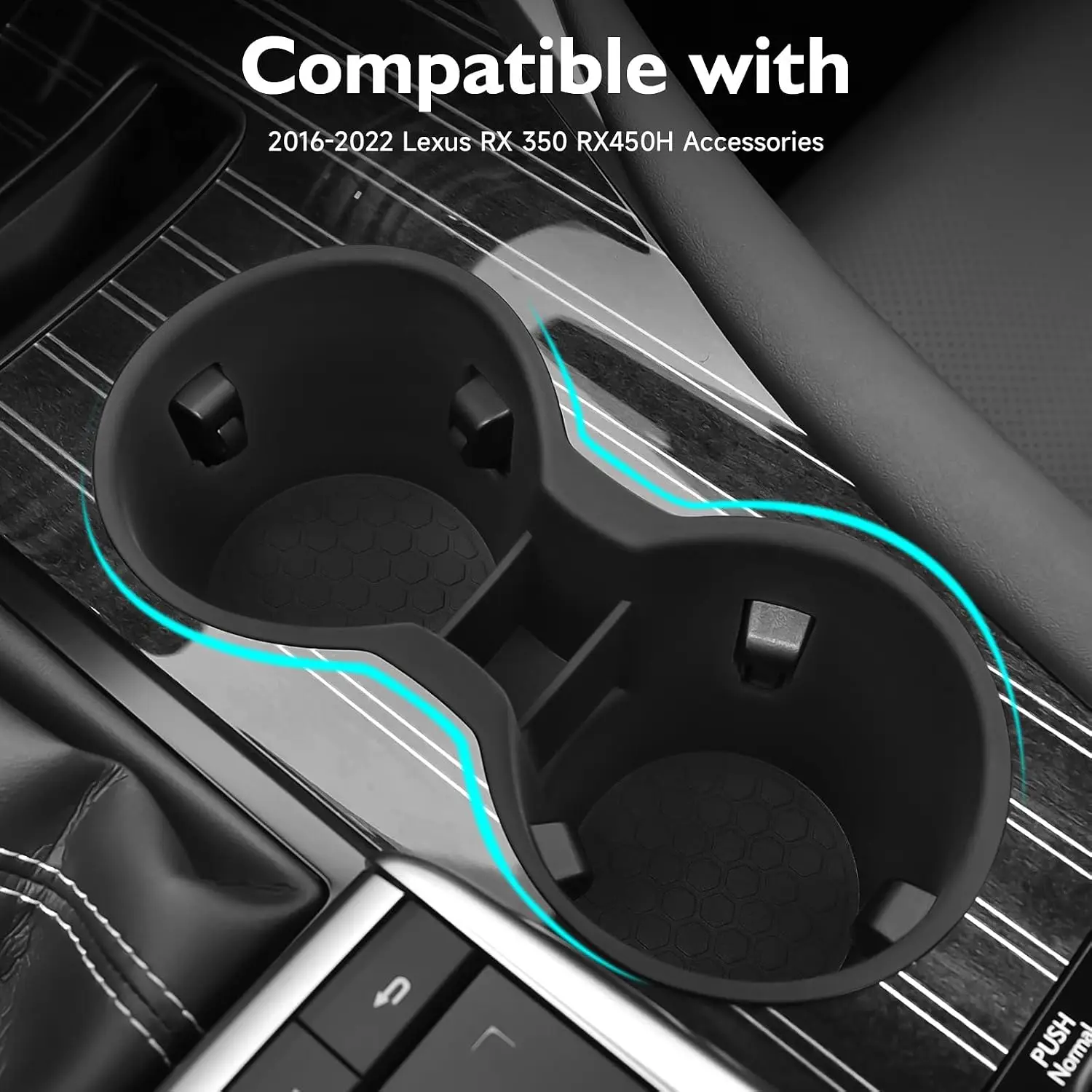 Center Console Cup Holder Insert For 2016-2022 Lexus RX200t RX350 RX450H RX400h Accessories Replace RX350 Cup Holder Silicone