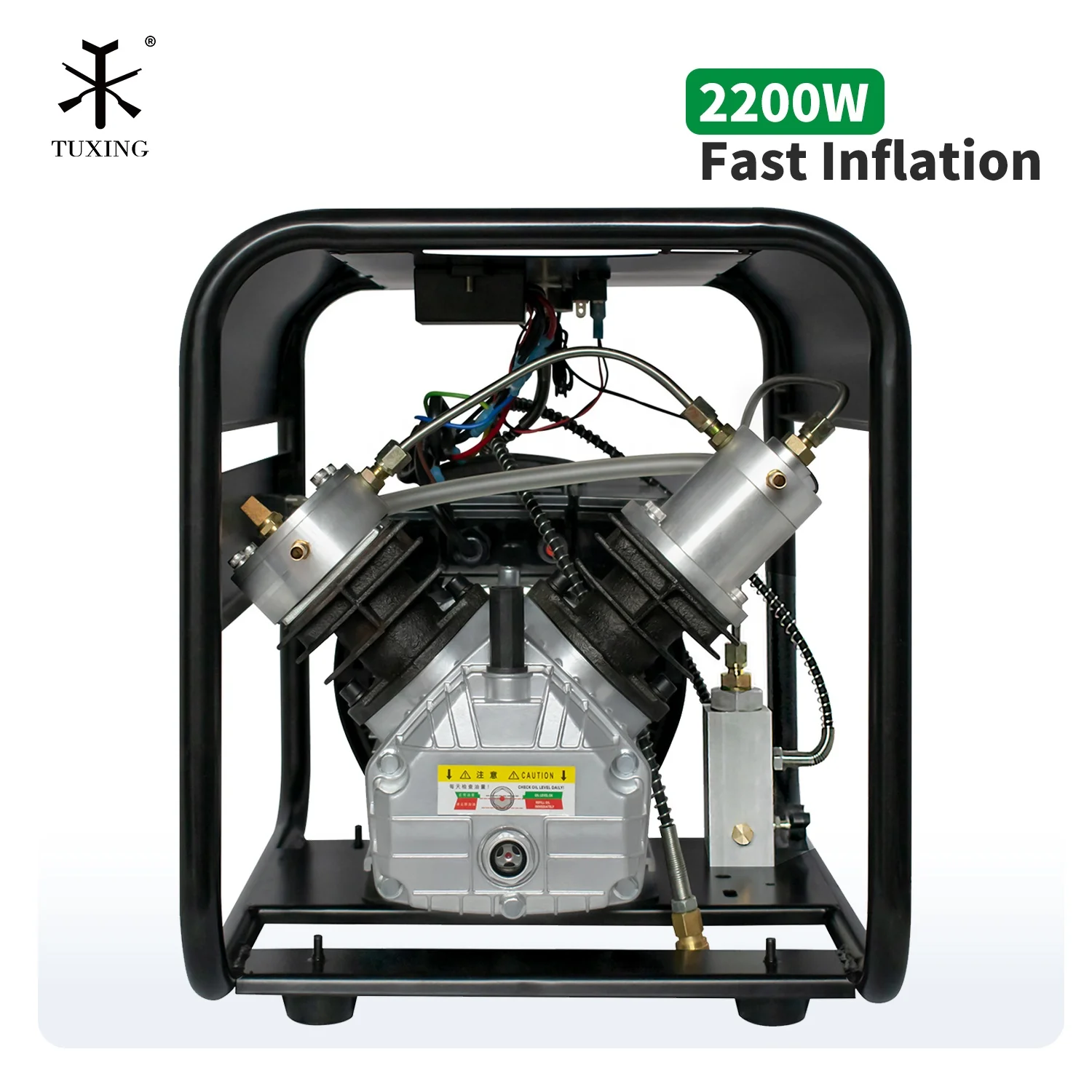 One Touch Switch Fast Inflat LCD Screen Dual Cylinder Shell Dust-proof Gas Cylinder    Air Compressor