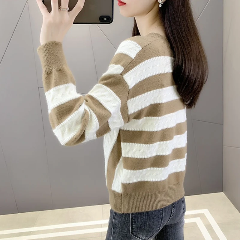 

Корейский модный свободный женский пуловер с v-образным вырезом, распродажа с длинными рукавами, все дешевые зимние 2025 топы, термовязаные свитера для женщин