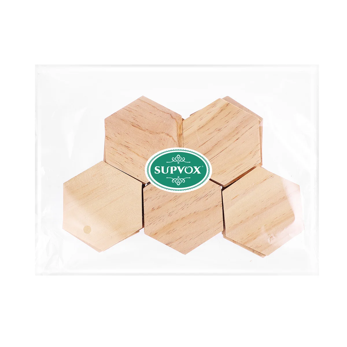 SUPVOX 25 Pcs Wooden Hexagonal Slices Blank Name Tags Wooden Shapes Ornaments for Party Wedding Home Decoration 9cm