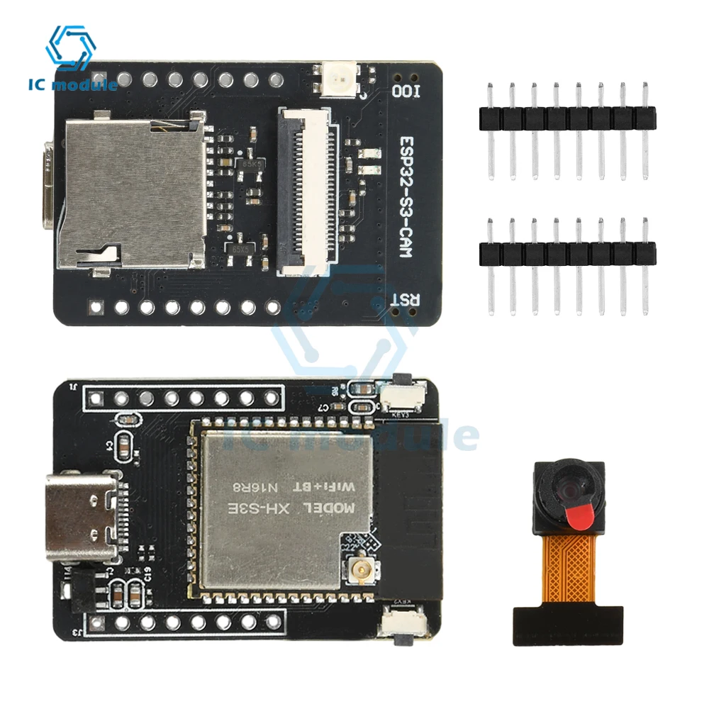 ESP32-S3-CAM WIFI BT Development Board Camera Module Paired With Ov2640 Camera N16R8 Version Type C Interface