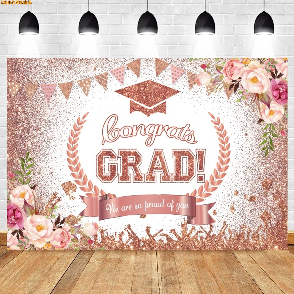 

2025 Class Graduation Black and Silver Photography Backdrop Prom Bachelor Cap Ribbon Grad Celebration Party Banner Background