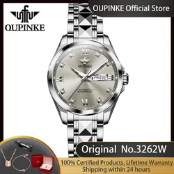 OUPINKE 3262 Women's Mechanical Wristwatch Tungsten Steel Diamond Scale Original Japan Movement Fully Automatic Watch for Women