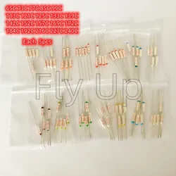 20 Values=100pcs assortment kit Thermal Fuse 10A 250V Thermal Cutoffs 65C degree - 240C degree Temperature fuse