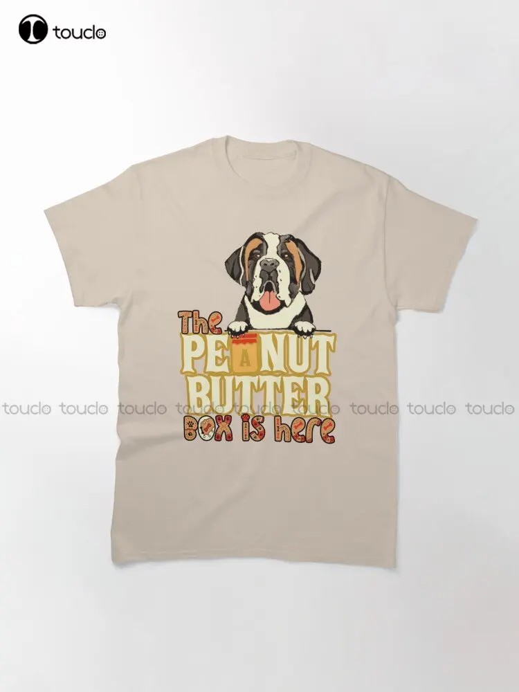 The Peanut Butter Box Is Here: Funny St. Bernard Dog Commercial Humor Classic T-Shirt White T Shirts For Women Xs-5Xl Streetwear