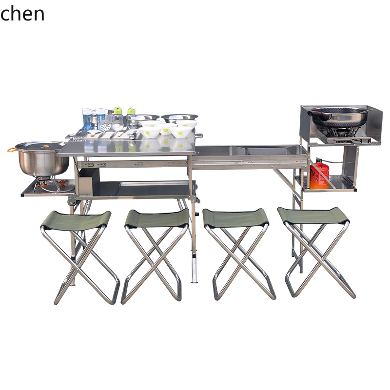 Outdoor Folding Integrated Camping Stove RV Bed Car Kitchen System