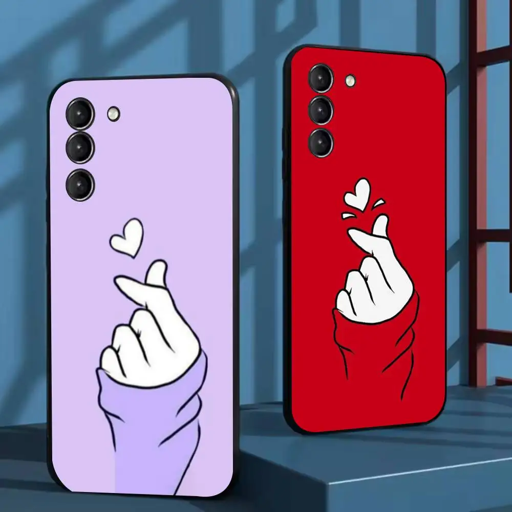 Casing Ponsel Tangan Cantik untuk Samsung Galaxy A73,72,51,53,52,71,22,5G,Note,J7,8,9 Sampul Hitam Lembut