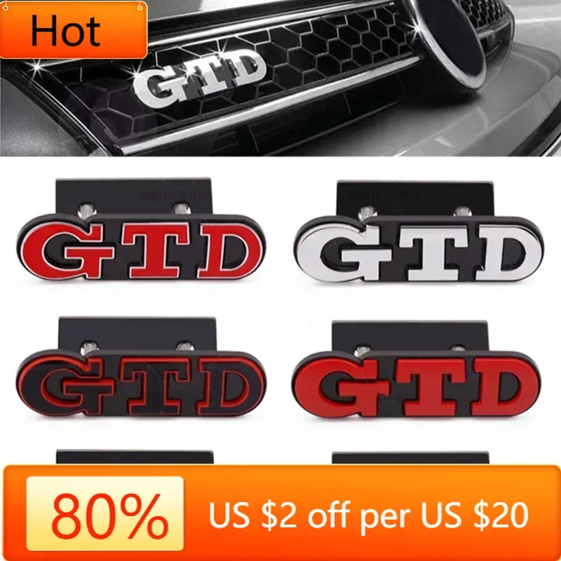 

2026 Новые антенны 3D Металлический передний гриль автомобиля GTD Логотип Наклейка на задний багажник Эмблема Значок для Volkswagen VW Golf 4 5 6 7 MK4 MK5 MK6