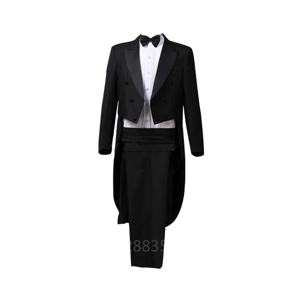 Men Tuxedo Suits Slim Fit Formal Magician Costume Tailcoat Jacket Musician Blazer pants Prince Party Blazer Embroidery Court