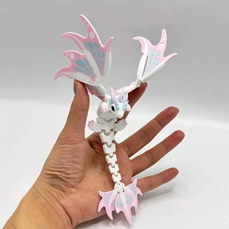 

1pc 3D Printed Articulated Dragon Statue, Posable Body with Flexible Joints for Kids & Adults