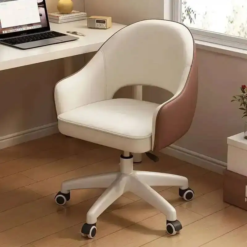Chaise d'ordinateur pivotante, pour la maison, sédentaire, confortable, pour chambre de filles, maquillage, dortoir, étudiant, bureau d'étude, tabouret arrière