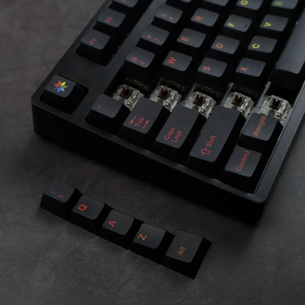 Midnight Rainbow Keycaps PBT Sublimation Customized Keys Midnight Rainbow Original Complete Set