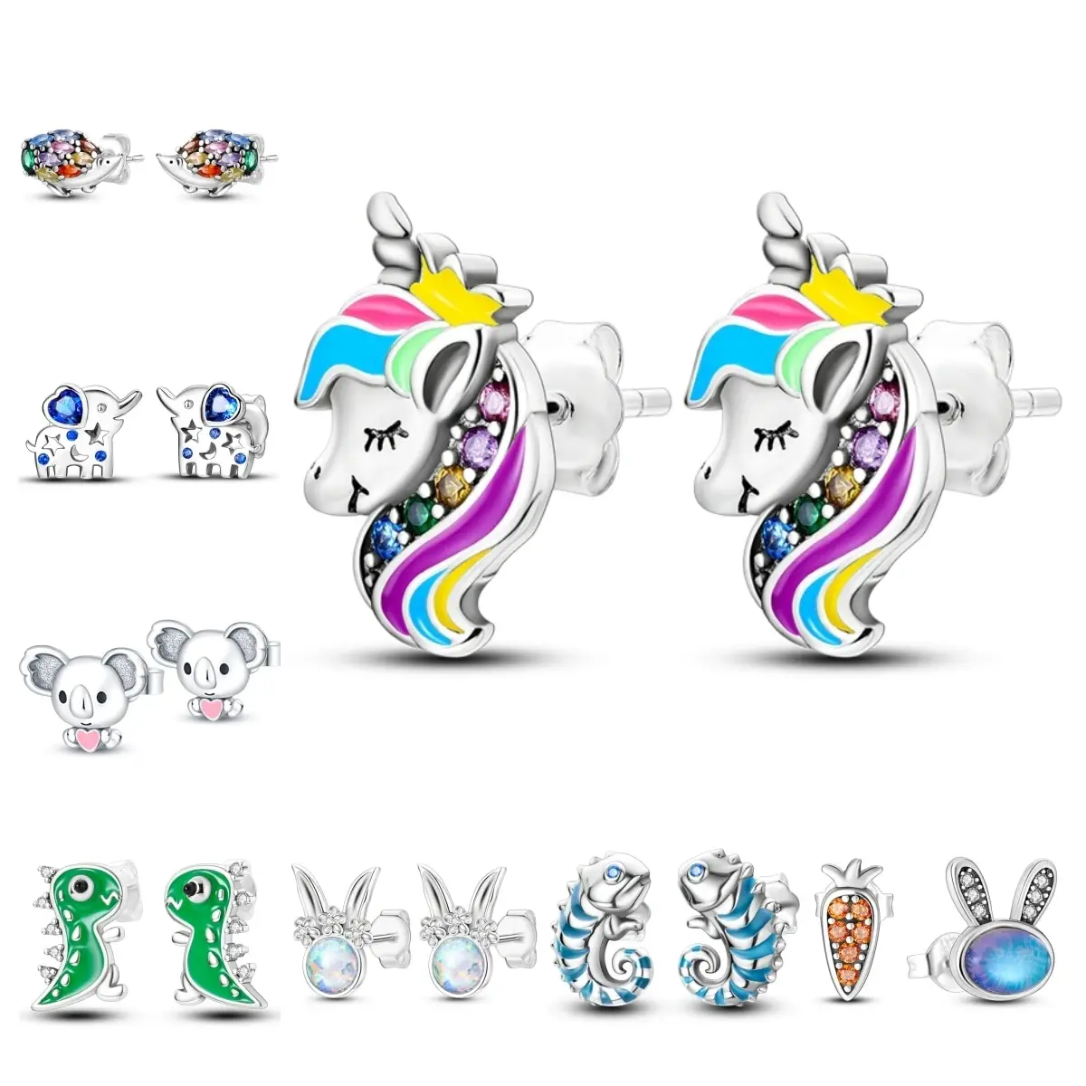 

2024, новинка, ювелирные изделия из серебра 925 пробы, элементы животных, единорог, динозавр, слон, серьги-гвоздики, роскошный изысканный модный женский подарок на день рождения