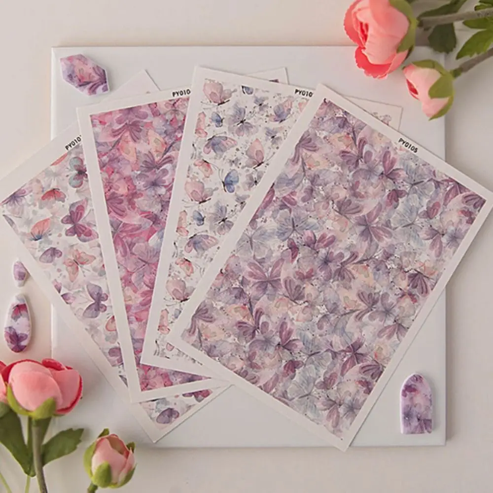 Water Soluble Pottery Painted Transfer Paper Disposable Butterfly Pattern Pottery Stickers Decal Paper Watercolor