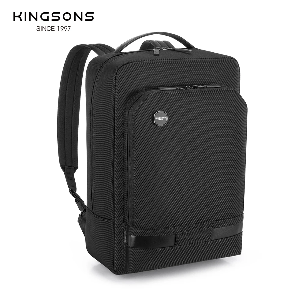 Kingsons 2024 New Daily Backpack For Men 15.6 inch Laptop,1800D Polyester Waterproof Wear-resistant,180° Opening,USB Charging