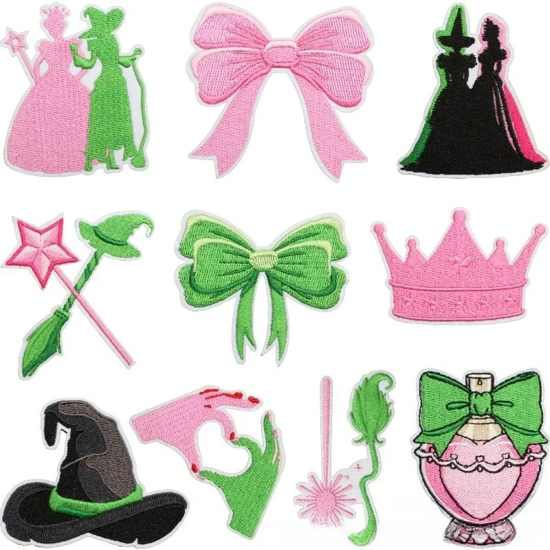 

Wizard and Witch Embroidery Cloth Sticker Clothes Decoration Magic Wand Patch Sticker Computer Embroidery Bow Chapter Boy