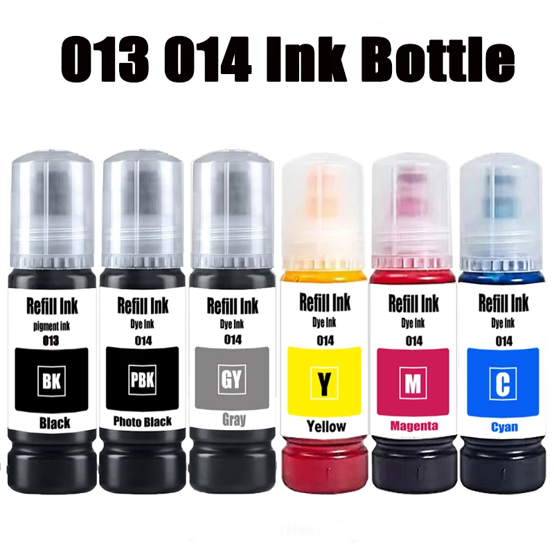 Refill Ink 013 Pigment Ink 014 Dye Ink, For Epson L8160 L8180 L8168 L8188 ET-8500 ET-8550 Printer