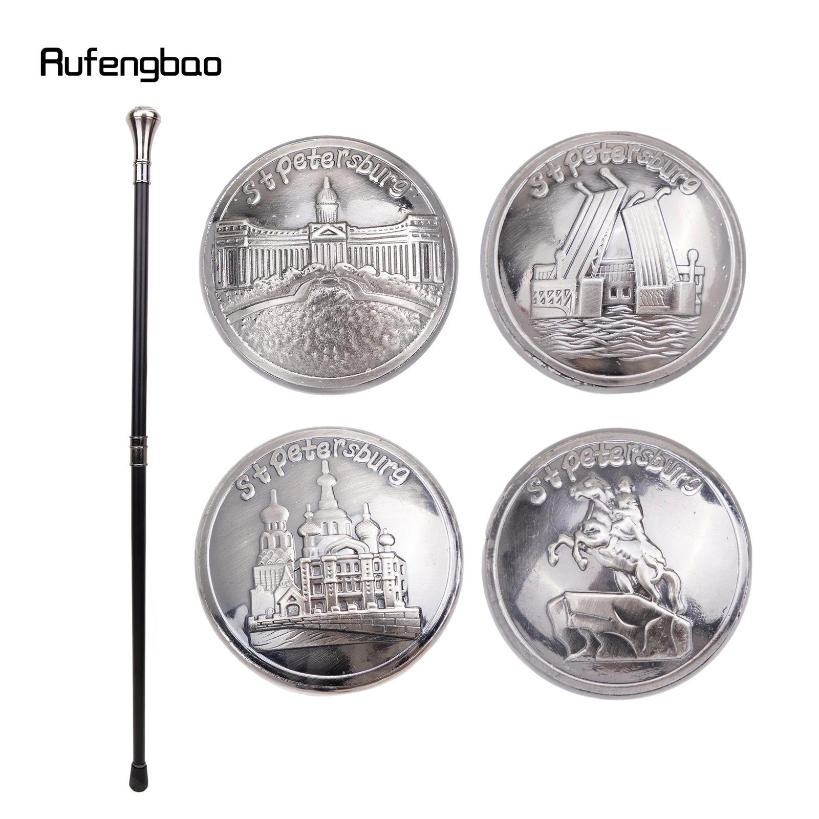 

Stpetersburg Scenery Totem Relief Walking Cane Fashion Walking Stick Gentleman Luxury Crosier Knob Walking Stick 93cm