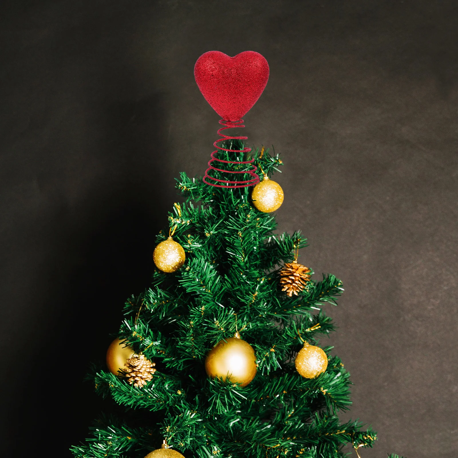 

Glitter Red Love Heart Tree Topper Valentine's Day Tree Decoration Wedding Supplies Romantic Valentine's Decor