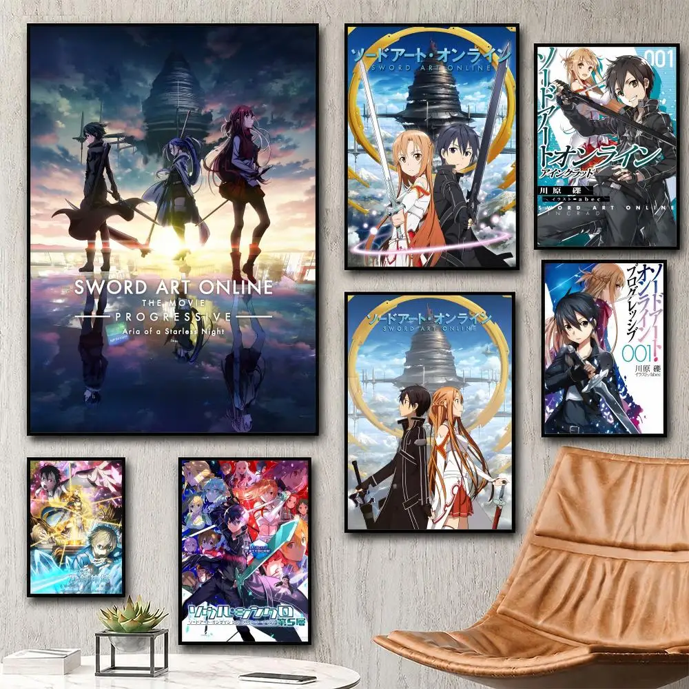 anime Sword Art Online Poster Poster HD Waterproof Self-Adhesive Wall Art - Versatile Decor for Any Space|Perfect Gift Idea