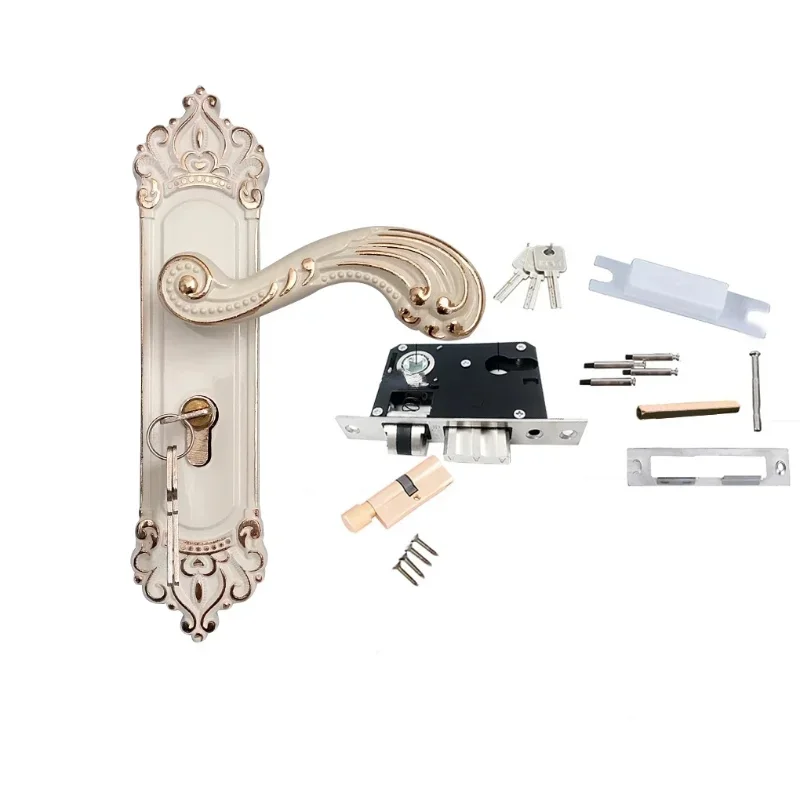 tyy Stijl Handvat Slot Deurslot Sleutel Kit Combinatie Aluminiumlegering Retro Lock Racing Kamer Deur Hardware Accessoires