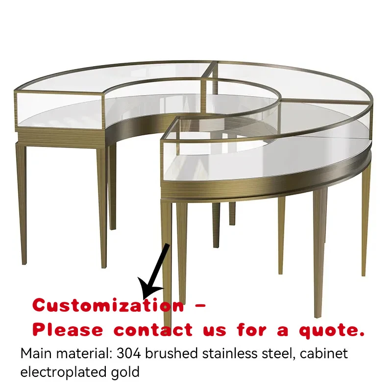 custom.OEM Customized Premium Tempered Glass & Metal Heavy Duty Round Pre-Assembled Shop Watch Jewellery Showcase Display Cabine
