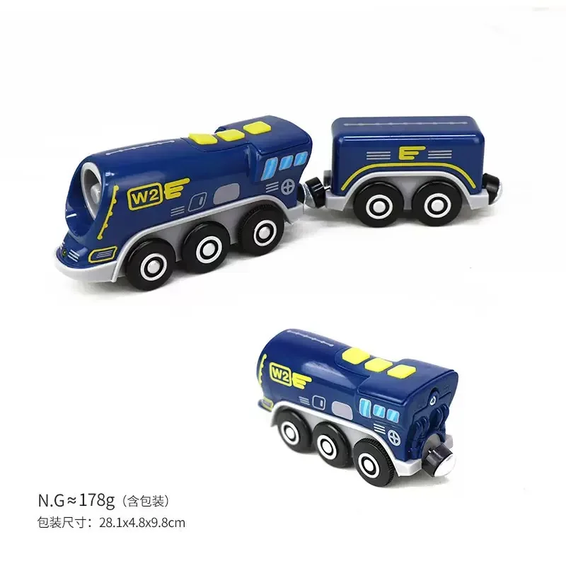 Magnetic Train Car Locomotive Model Toy Fit for All Brands Wooden Track Railway Electric Train No Battery Chrismas Birthday Gift