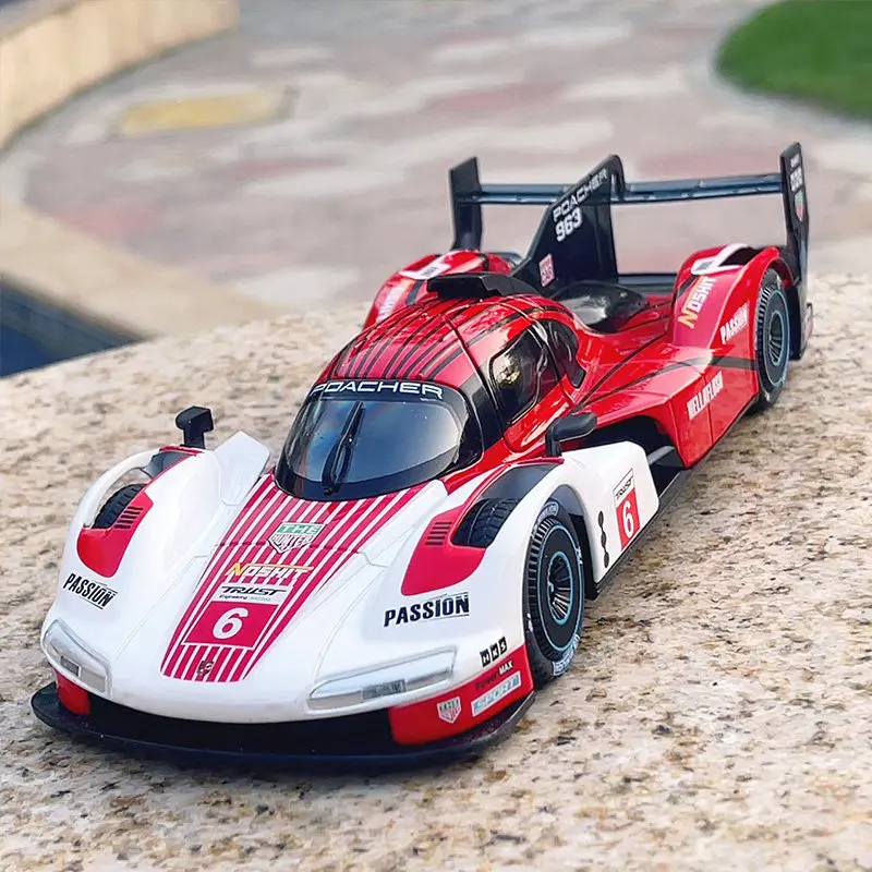 

Машинка-модель 1:22 963 24h Racing Car из литого сплава со звуком и светом, откатным механизмом, детская игрушка, коллекционная, подарок на день рождения