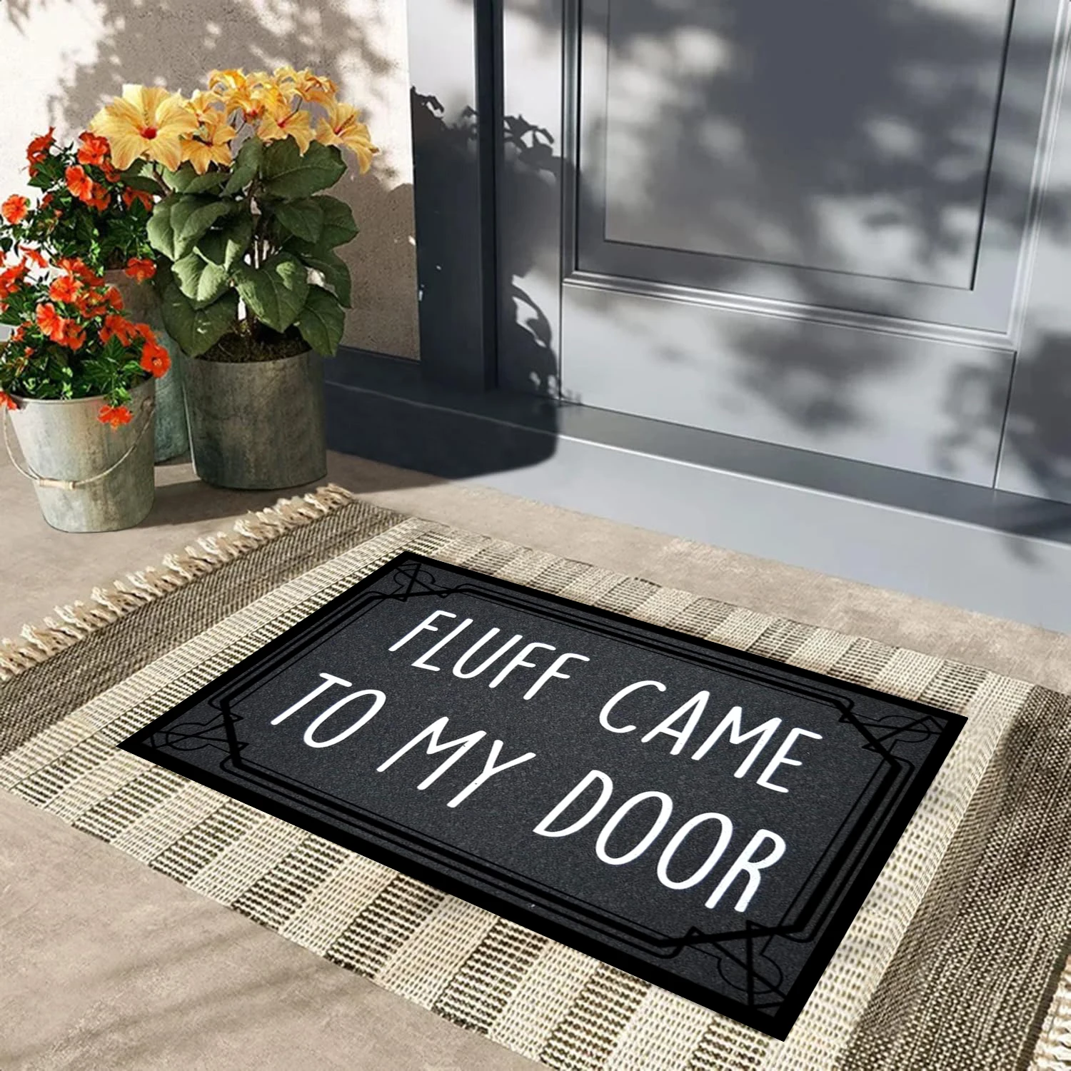 Fluff Come To My Home Non-Slip Rubber Doormat, Entrance Mat, Christmas Season, Outdoor Door Mat, Porch, Patio, Home Decor