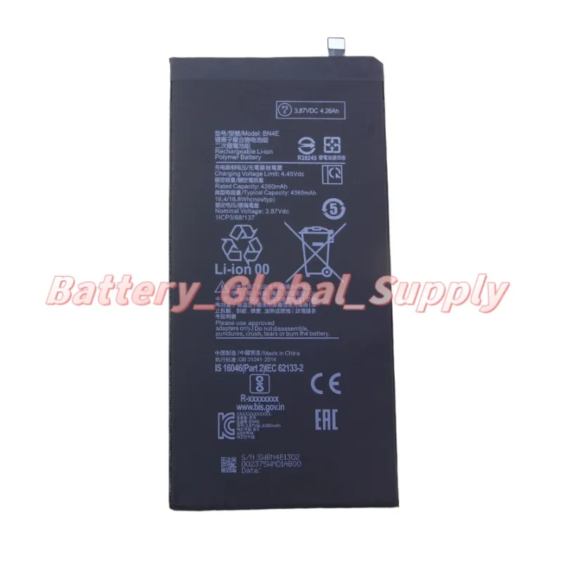 

Аккумулятор 3,87 В, 4260 мАч для планшета 5 BN4E, быстрая доставка, высокое качество, 1 шт.