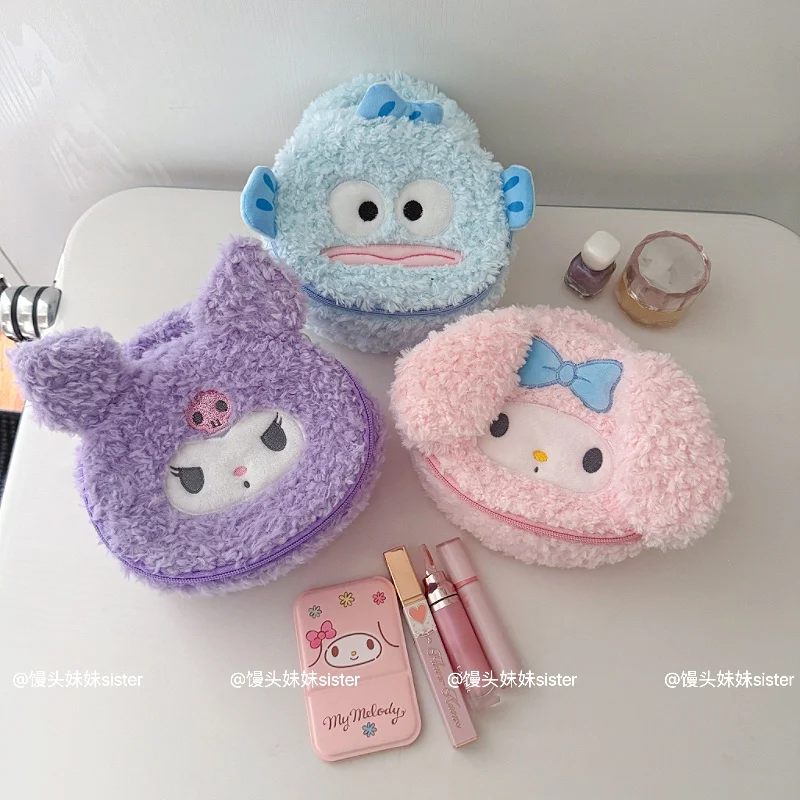Sanrio Cosmetica Opbergtas Met Grote Capaciteit Kuromi My Melody Hello Kitty Cartoon Pluche Tas Make-up Tas Reisopbergtas Geschenken