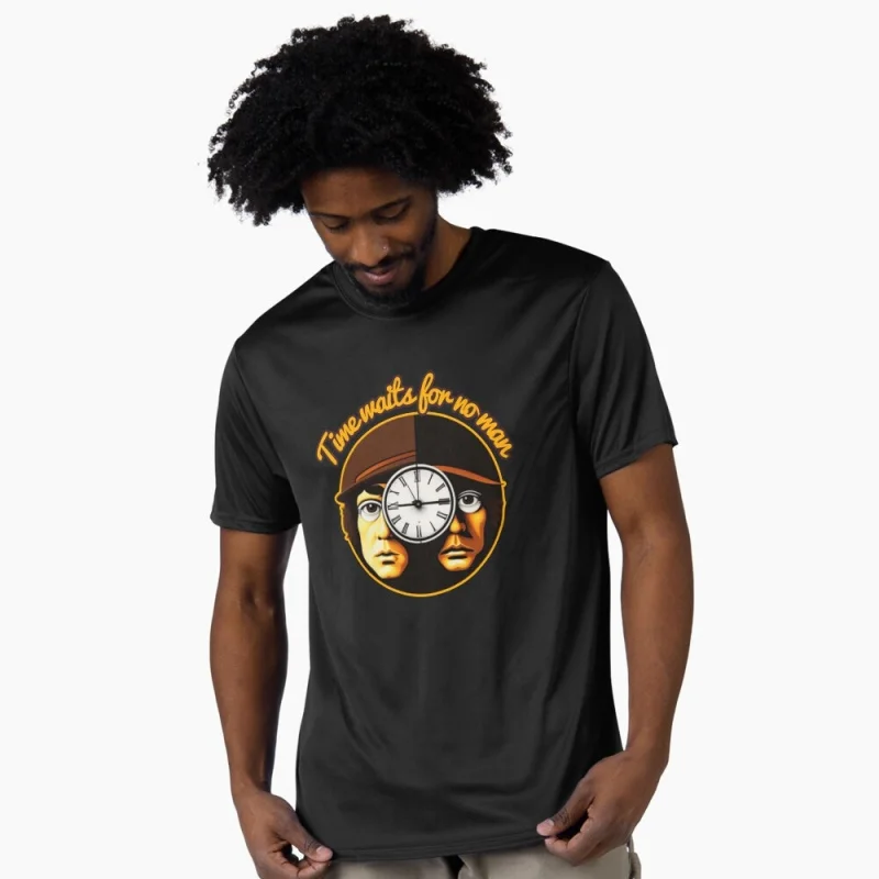 

Time waits for no man 90's A Clockwork Orange Horror Gift t shirt 100% cotton Short Sleeve Graphic Clothes All size tops S-6XL